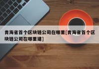青海省首个区块链公司在哪里[青海省首个区块链公司在哪里建]