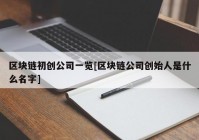 区块链初创公司一览[区块链公司创始人是什么名字]