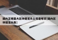 国内正规最大区块链龙头公司是哪家[国内区块链龙头股]